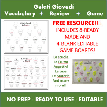Preview of Gelati Giovedí - Italian Vocabulary Game Review