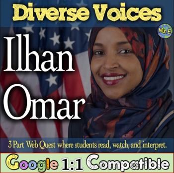 Preview of Ilhan Omar Web Quest Activity | The Diverse Voices Project | 3 Part Web Quest