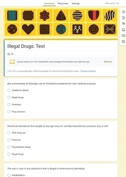 Preview of Illegal Drugs Test: Google Form and Matching Blooket Game