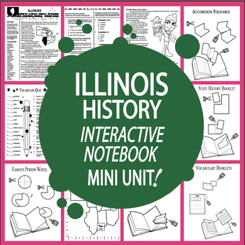 Preview of Illinois History Unit + AUDIO – ALL Illinois State Study Content Included