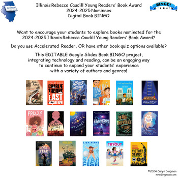 Preview of Illinois Rebecca Caudill Young Readers’ Award 2025 Nominees Digital Book BINGO