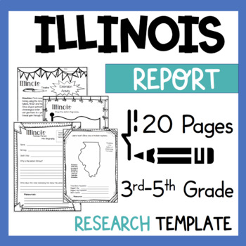 Preview of Illinois State Research Report Project Template Informational Writing Lesson IL