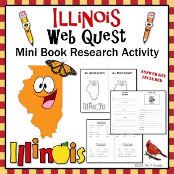 Preview of Illinois Webquest Worksheets Reading Research Mini Book Activity