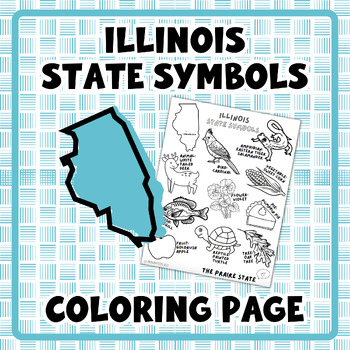 Preview of Illinois State Symbols Coloring Page | for PreK and Kindergarten Social Studies