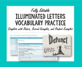 Illuminated Letter Vocabulary Practice with Rubric
