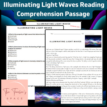 Preview of Illuminating Light Waves Reading Comprehension Passage