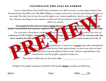 Preview of Illustrate the Bill of Rights - Project - Rubric