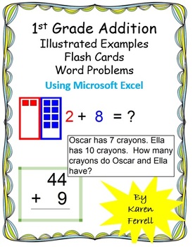 Preview of Illustrated Addition and Flash Cards using Microsoft Excel