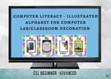 Illustrated Alphabet for Computer Lab and Classroom Decoration
