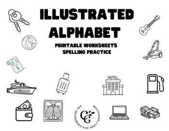 Preview of Illustrated Alphabet for ESL - Printable Worksheets