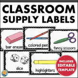Editable Classroom Supply Labels & Math Manipulatives BLAC