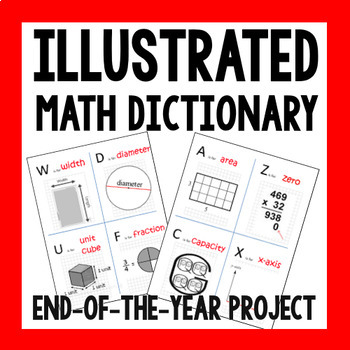 Preview of Illustrated Math Dictionary - 2 Versions - Now with Google Slides!