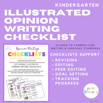 Preview of Kindergarten Illustrated Opinion Writing Checklists