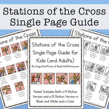 Preview of Illustrated Stations of the Cross List for Kids, Teens, Adults (bw and color)