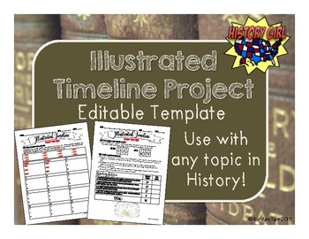 Preview of Illustrated Timeline Project Editable Template