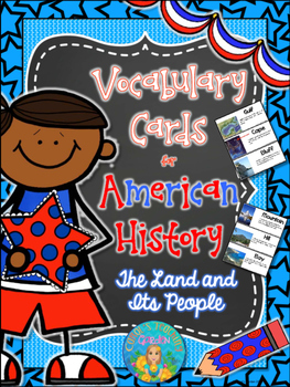 Preview of Illustrated Vocabulary Cards for American History: the Land and Its People
