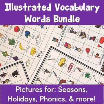 Preview of Illustrated Vocabulary Words Bundle |  Pictures for ESL Language Support
