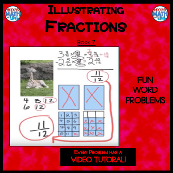 Preview of Illustrating Fractions - Book 7: (3 & 1/4 - 2 & 5/6) (Distance Learning)