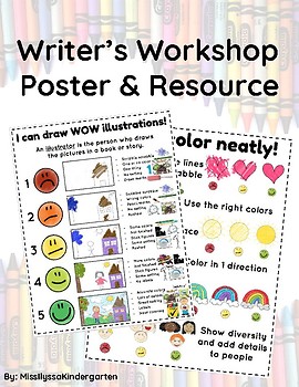 Preview of Illustration and Coloring Posters Resources for Writers Workshop!