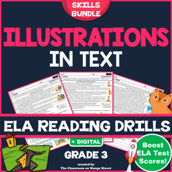 Preview of Illustrations in Text: ELA Reading Comprehension Worksheets ♥ GRADE 3 BUNDLE