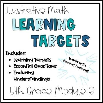 Preview of Illustrative Math: 5th Grade Module 6 Learning Targets (Summit Learning)