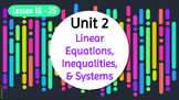 Illustrative Math ❙ Algebra 1 ❙ Unit 2: Lessons 18-26 Goog