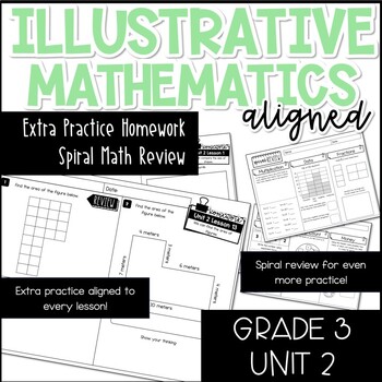 Preview of Illustrative Math Aligned Extra Practice Homework - Grade 3 Unit 2