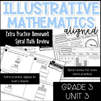 Preview of Illustrative Math Aligned Extra Practice Homework - Grade 3 Unit 3