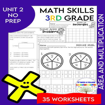 Preview of IM Grade 3 Math™ - Area & Multiplication Worksheets - Unit 2