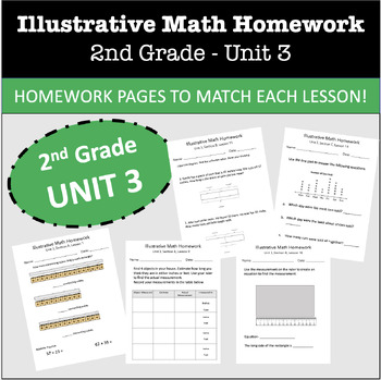 Preview of IM Grade 2 Math Homework- 2nd Grade - Unit 3