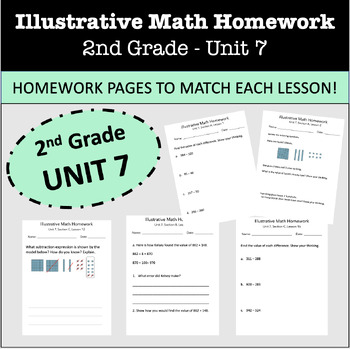 Preview of Illustrative Math Daily Homework- 2nd Grade- Unit 7