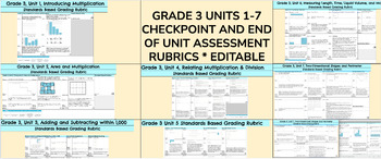 Preview of Grade 3 Units 1-7 IM® Inspired Standards Base Assessment Rubrics