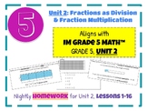 Illustrative Math HOMEWORK Grade 5 Unit 2 Fractions as Div