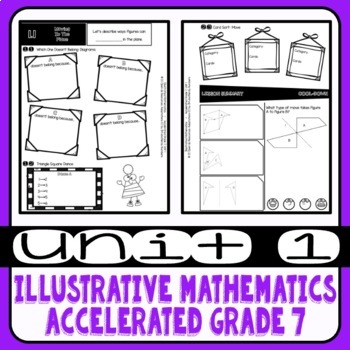 Preview of Illustrative Mathematics Kendall Hunt Accelerated Grade 7 Unit 1 Student Packets
