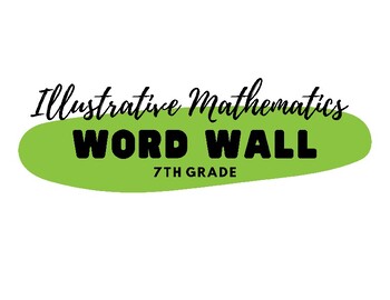 Preview of Illustrative Mathematics Grade 7 - Vocabulary Word Wall