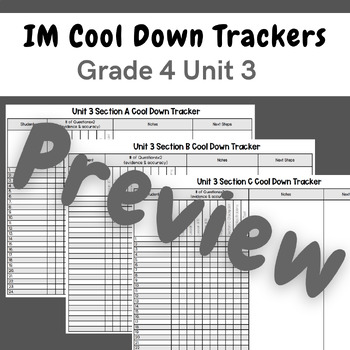 Preview of Illustrative Mathematics Unit 3 Cool Down Trackers