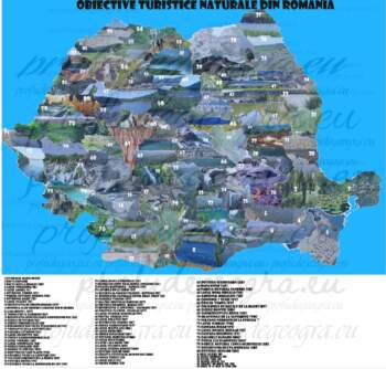 Preview of Illustrative map Natural tourist attractions in Romania