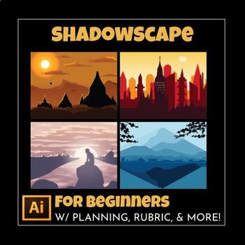 Preview of Illustrator Shadow Landscape Lesson for Beginners