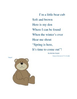 Preview of I'm A Little Bear Cub
