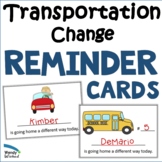 Back to School Transportation Tags for Dismissal Changes