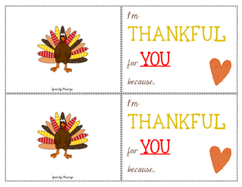 I M Thankful For You Because Free Printable Cards By Speechy Musings