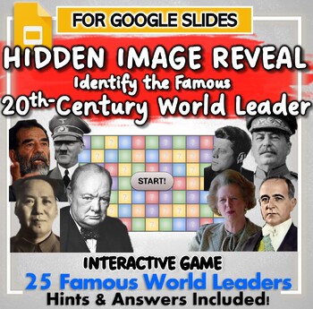 Preview of Image Reveal History Game - Identify the Famous World Leader (Google Slides)