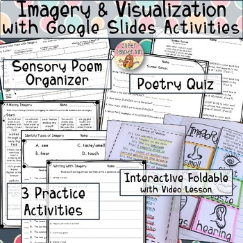 Preview of Imagery & Visualization Interactive Notebook Video Lesson Google Slides Poetry