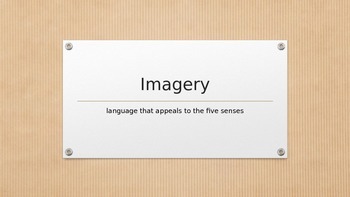 Preview of Imagery - the five senses - more than just "seeing it"