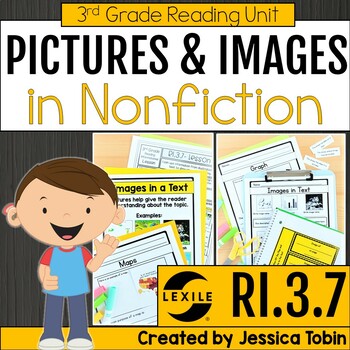 Preview of Images and Nonfiction Text Features Lessons & Worksheets RI.3.7 3rd Grade- RI3.7
