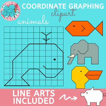 Preview of Images for Coordinate Graphing - Animals