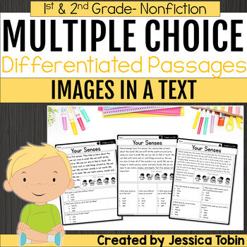 Preview of Images in a Text Differentiated Reading Passages 1st 2nd Grade Multiple Choice