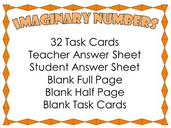 Preview of Imaginary Number {32 Task Cards}