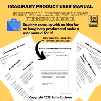 Preview of Imaginary Product User Manual (Functional Writing Project for Middle School)