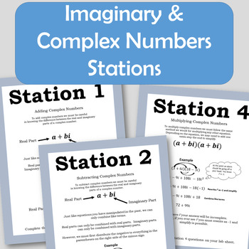 Preview of Imaginary and Complex Numbers Exploration Stations
